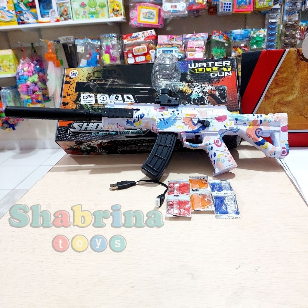 NEW!!! Mainan Anak Pistol - Tembak tembakan Gel - Gel Bullet Gun - Water Gel Blaster Gun - Baterai