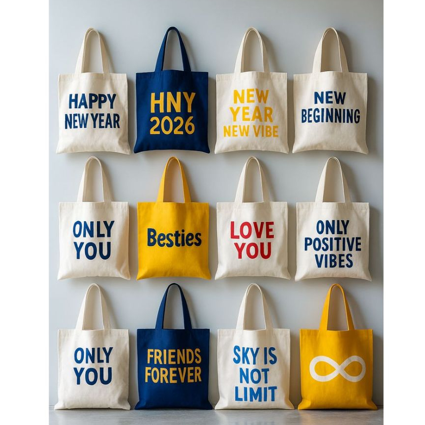 Vandal Tas Tote Bag Custom | Goodie Bag Totebag canvas Sablon Custom Satuan - Bahan Canvas