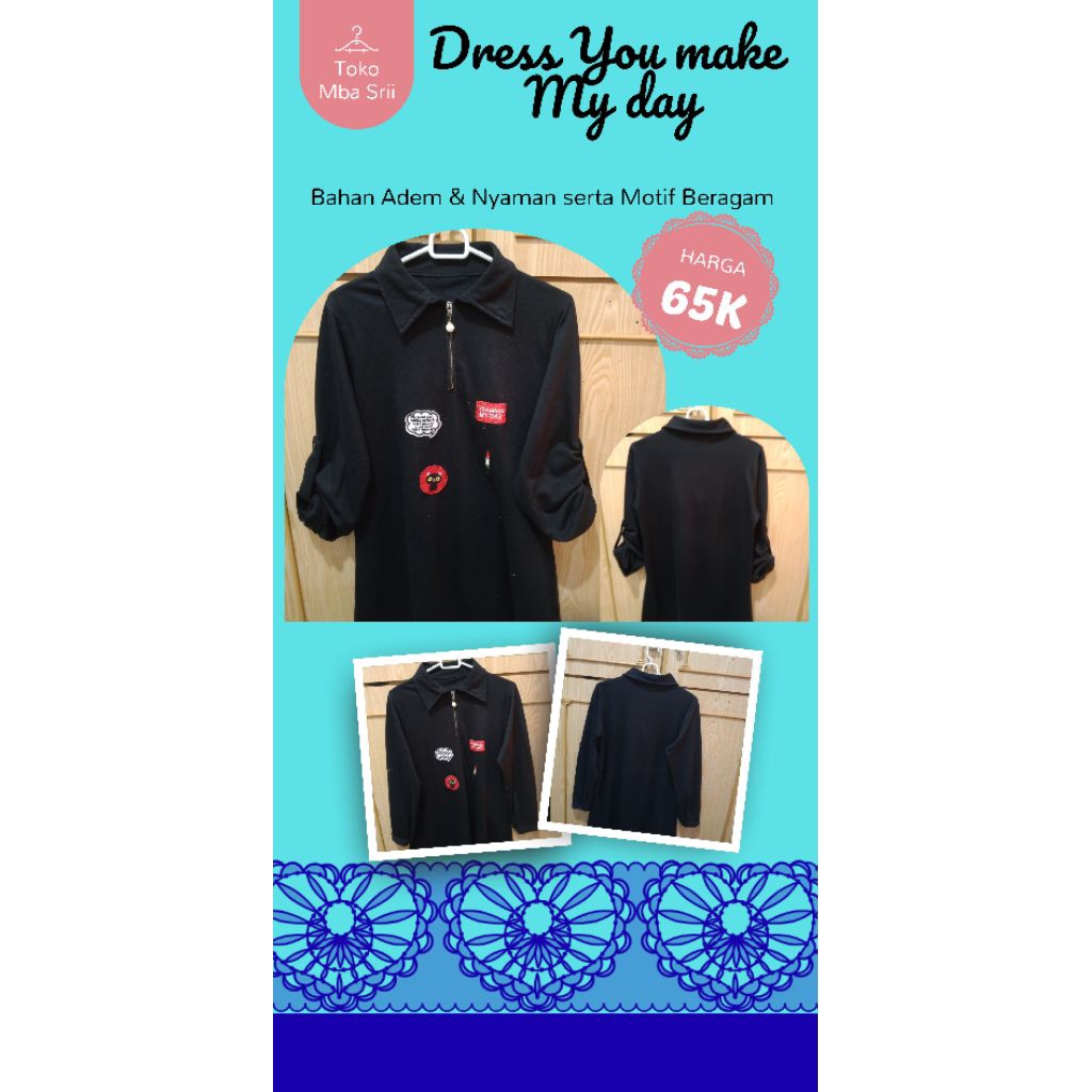 PRE LOVED DRESS YOU MAKE ME DAY HITAM