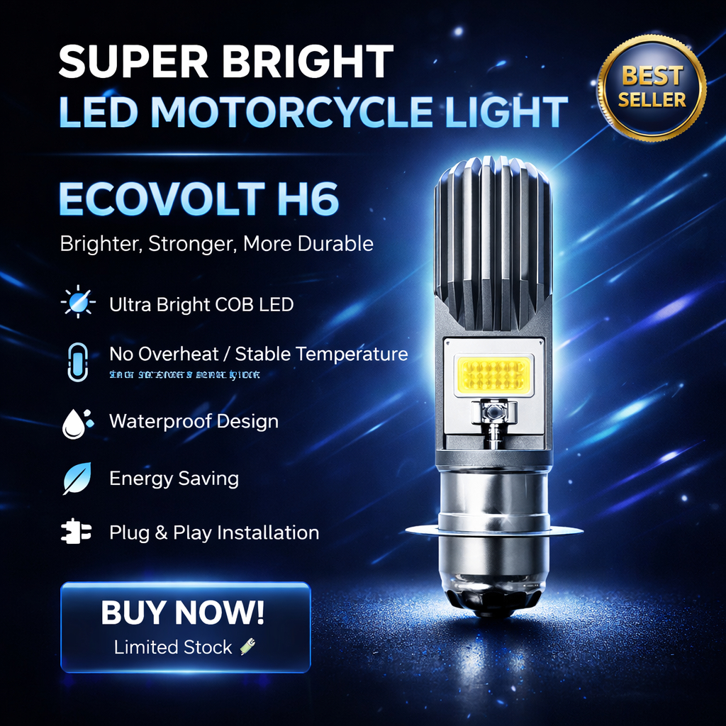 Lampu LED Motor Depan Beat Vario Mio Scoopy Revo Bebek Terang Cahaya Fokus Tahan Lama | ECOVOLT