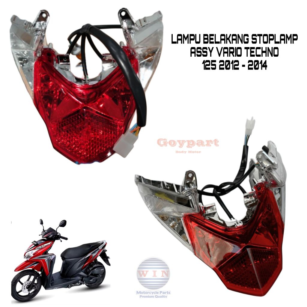 LAMPU BELAKANG STOPLAMP ASSY VARIO TECHNO 125 2012 2013 2014 | LAMPU BELAKANG VARIO TECHNO 125