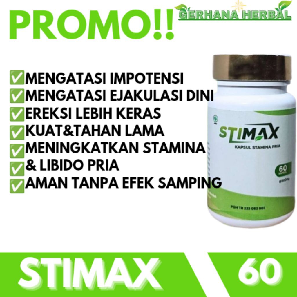 PROMOStimax Suplemen Pria Dewasa Mengatasi Ejakulasi Dini Lemah Syahwat Penambah Stamina Isi 60Kapsu