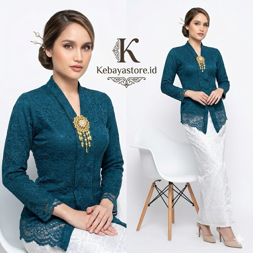 (Free Bross) Kebaya Brokat Floy Kartini - Kebaya Modern - Kebaya Wisuda - Kebaya Hitam - Kebaya Pest