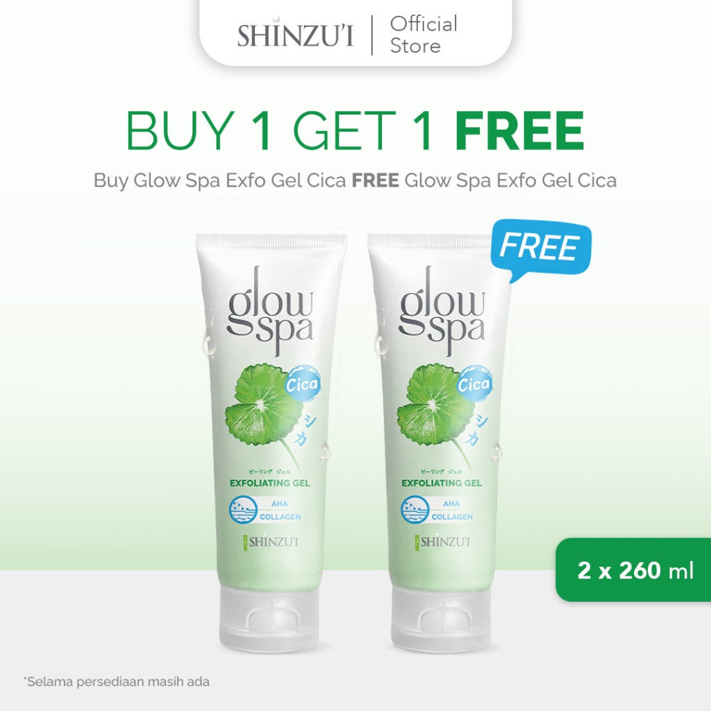 Shinzui Glow Spa Exfoliating Gel Cica 260ml Isi 2pcs (Ukuran Besar & Limited Stock)