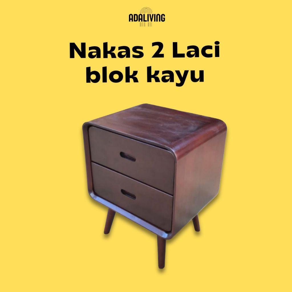 Nakas 2 laci minimalist kayu jati bedside 2 laci solid jati Nakas 2 laci kayu jati Nakas 2 laci full