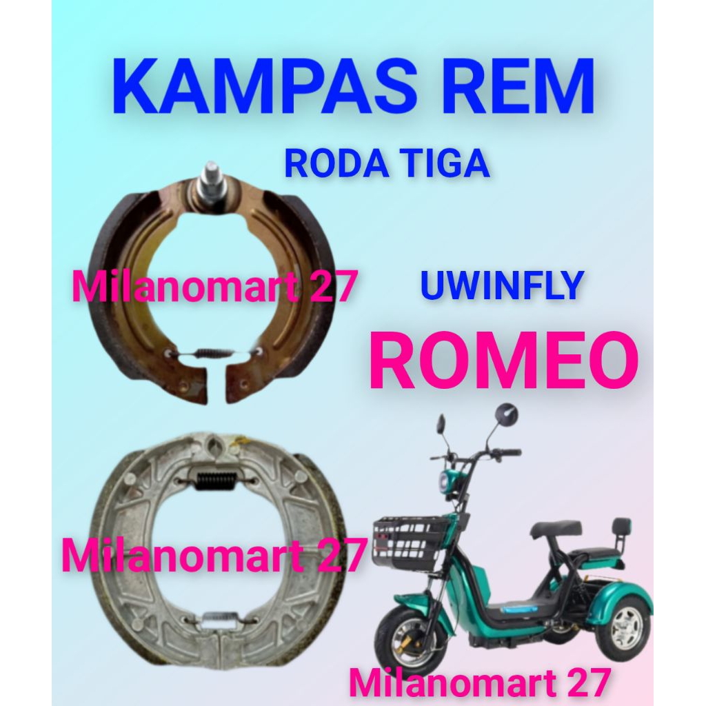 kampas rem sepeda listrik roda tiga uwinfly romeo kampas rem sepeda listrik roda 3 uwinfly romeo