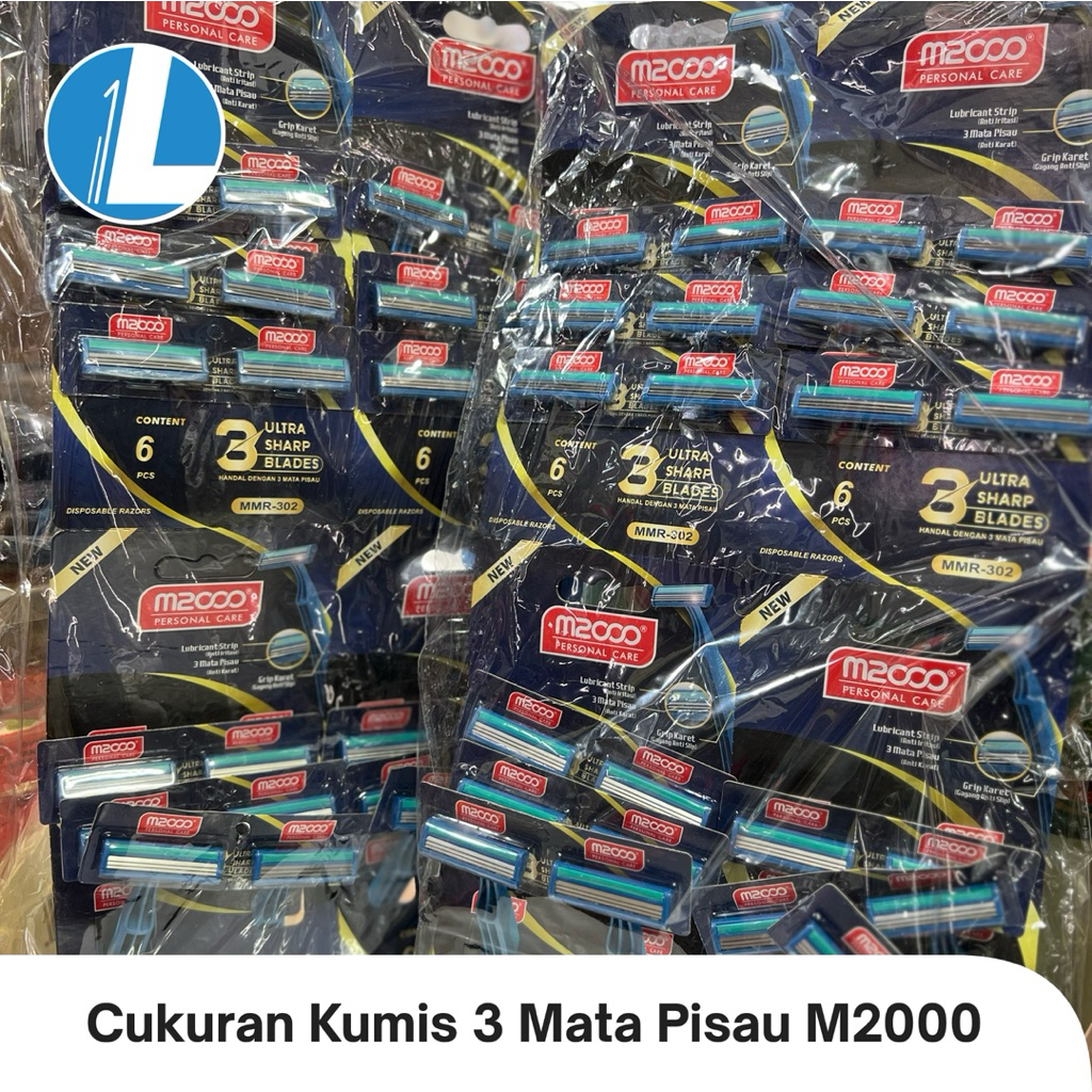 Cukuran kumis / Cukuran bulu 3 mata pisau M2000. isi 24pcs