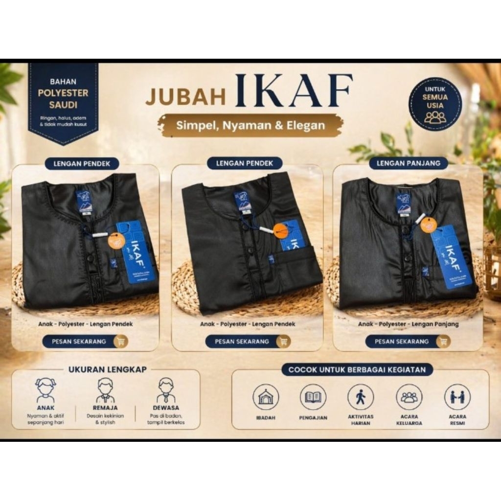 GAMIS JUBAH IKAF SAUDI DEWASA DAN ANAK