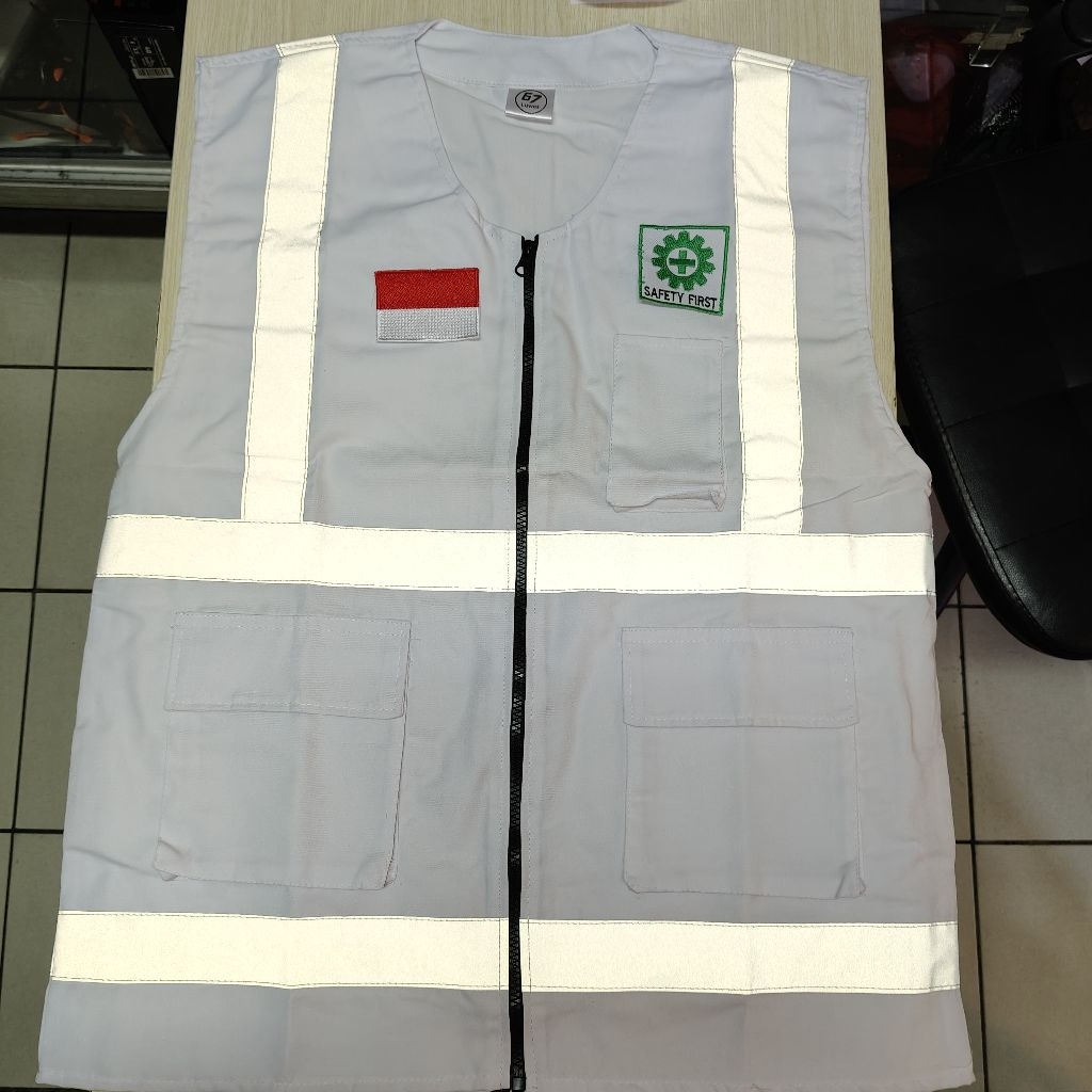 Rompi Safety Proyek Drill/American drill Putih