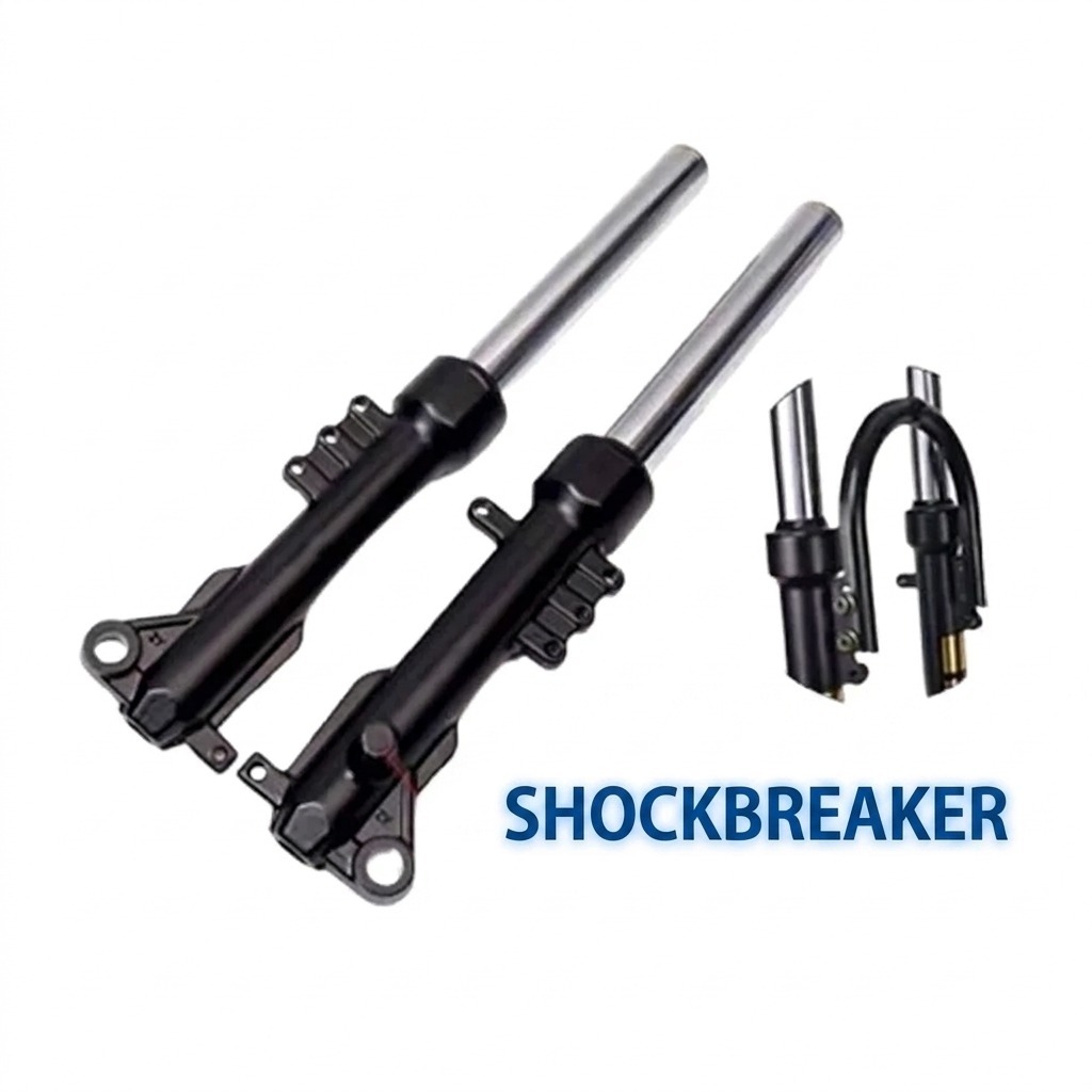 Shockbreaker Hidrolik Suspensi Depan Sepeda Listrik Universal T60 1 Set Motor 370mm Shock Breaker Se