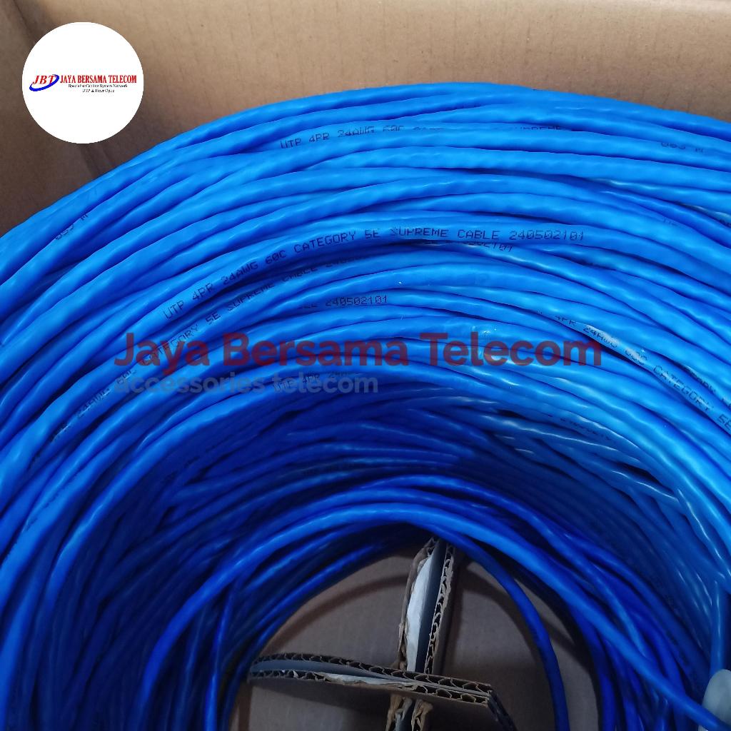 SUPREME Kabel UTP Cat.5e Original 4Pair 24Awg @305 Meter LAN Cable Cat.5e Supreme