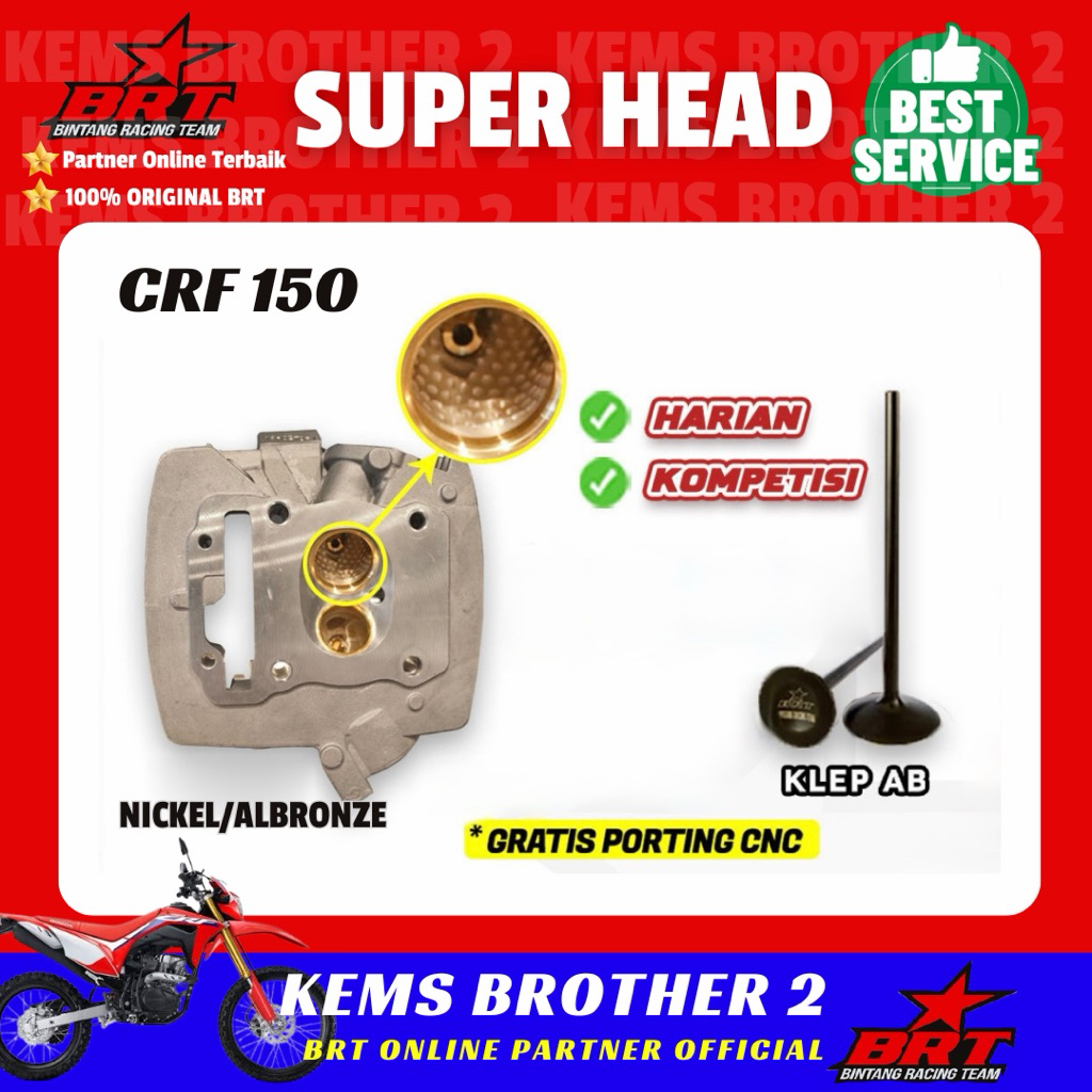 HEAD CRF BRT KLEP 34/29 36/31 39/34 ALBRONZE NICKEL PORTING CNC PLUS KLEP 3429 ORIGINAL BRT