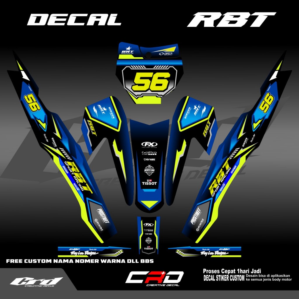 DECAL STIKER MOTOR RBT BODY VEGA R NEW , REVO ABSOLUTE, JUPITER DECAL RBT BISA REQUEST BODY