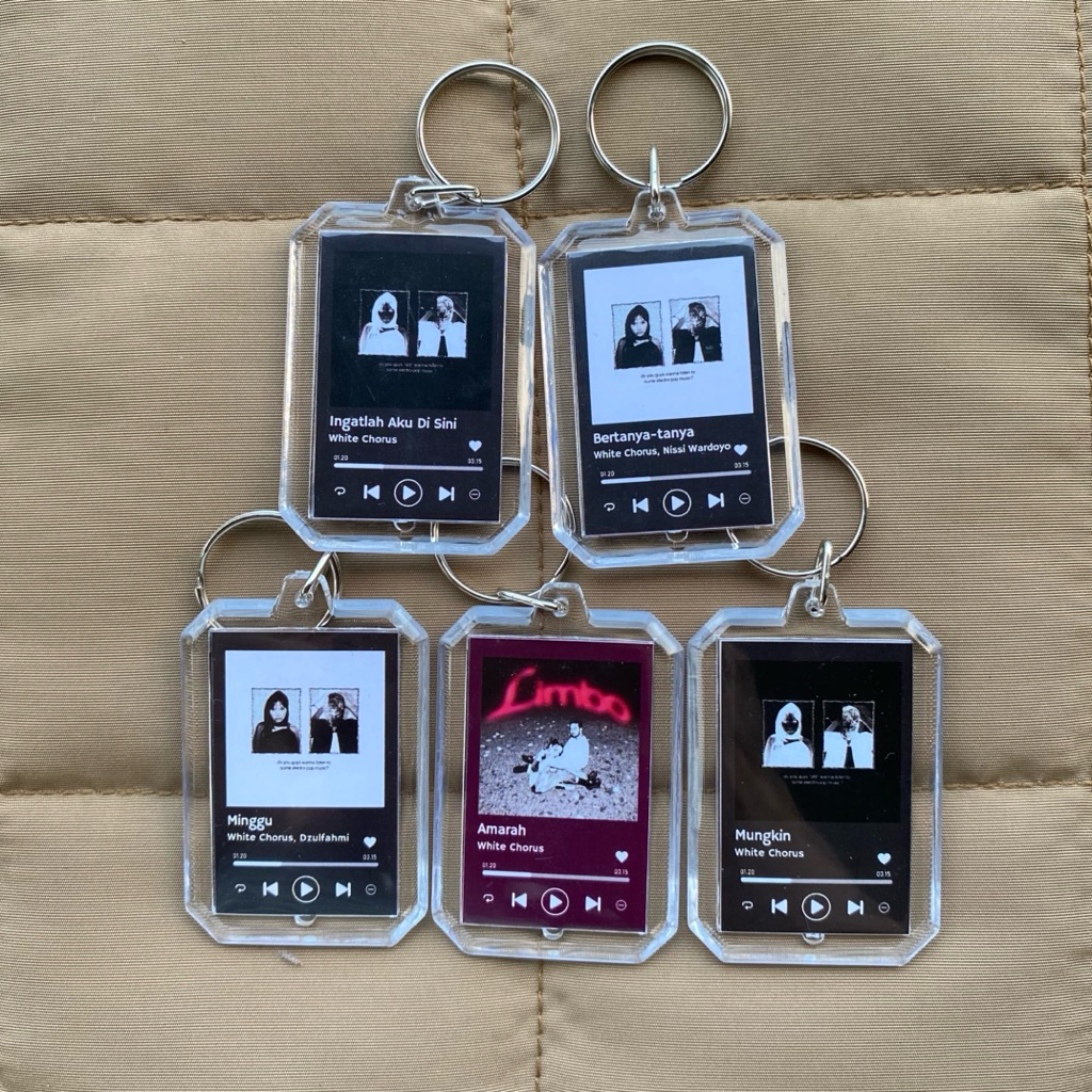 Gantungan Kunci White Chorus | COD Gantungan Kunci Akrilik White Chorus dengan Kode Spotify