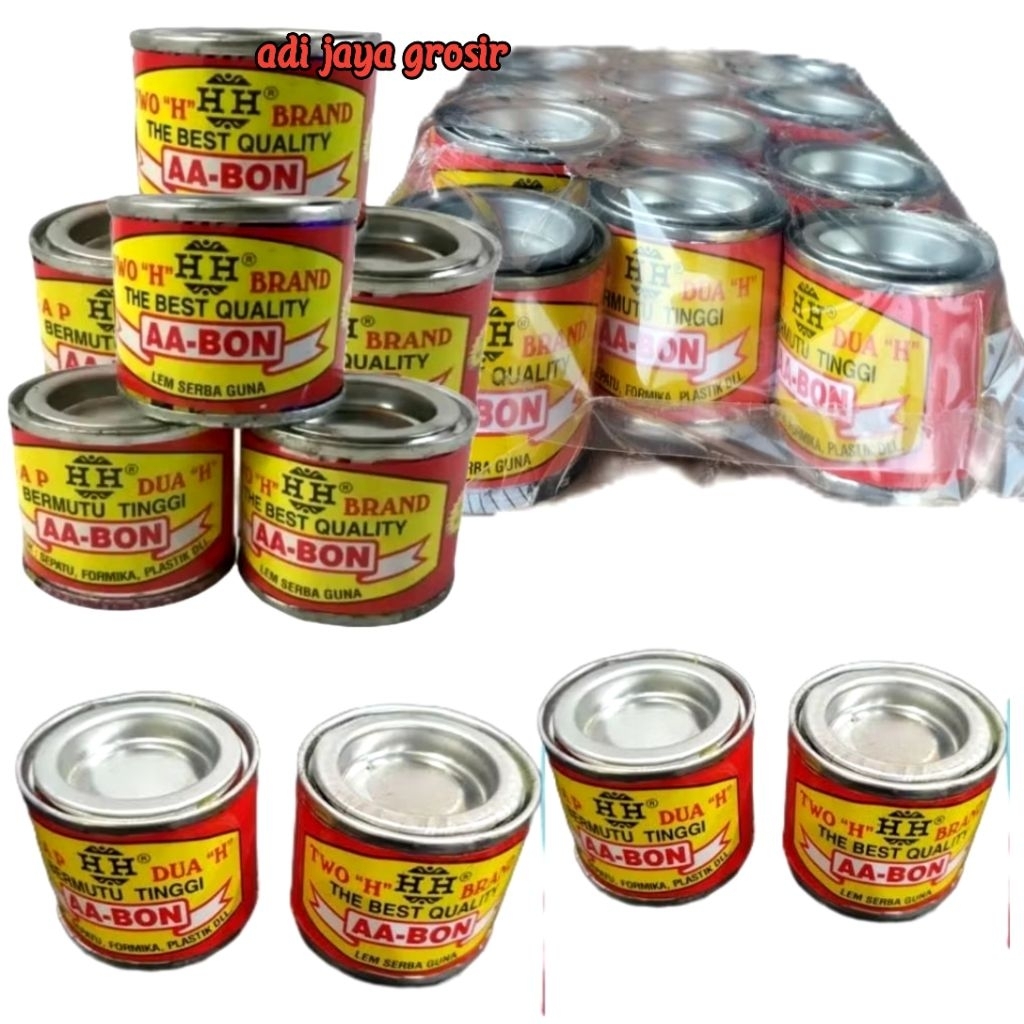 lem AA bond Cap 2 HH 1 pack isi 12 kaleng satu lusin kaleng lem