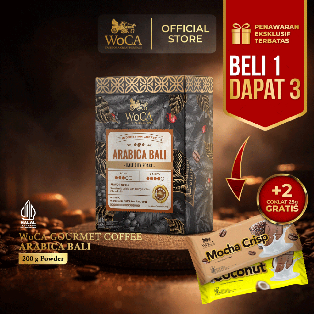 WoCA Coffee Gourmet Kopi Bali Arabica 200gr