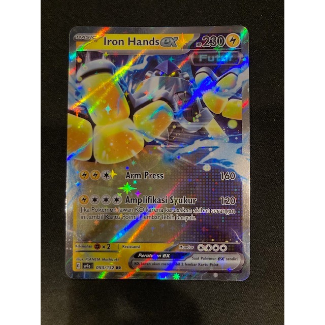 Kartu Koleksi TCG Pokemon Iron Hands ex 053/132 RR