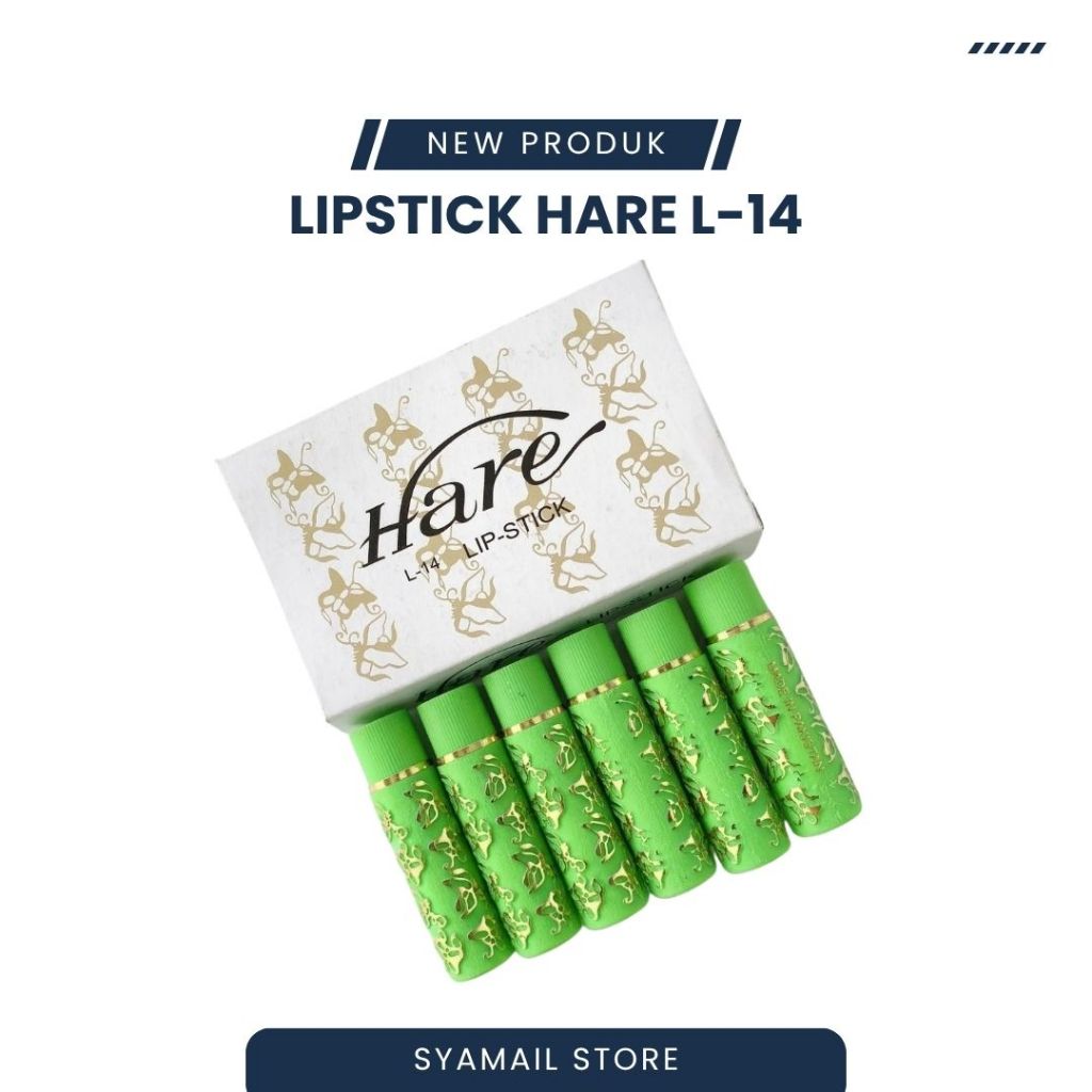 Lipstik Arab Hare Hijau Melembabkan, Tahan Lama, Warna Merah Alami