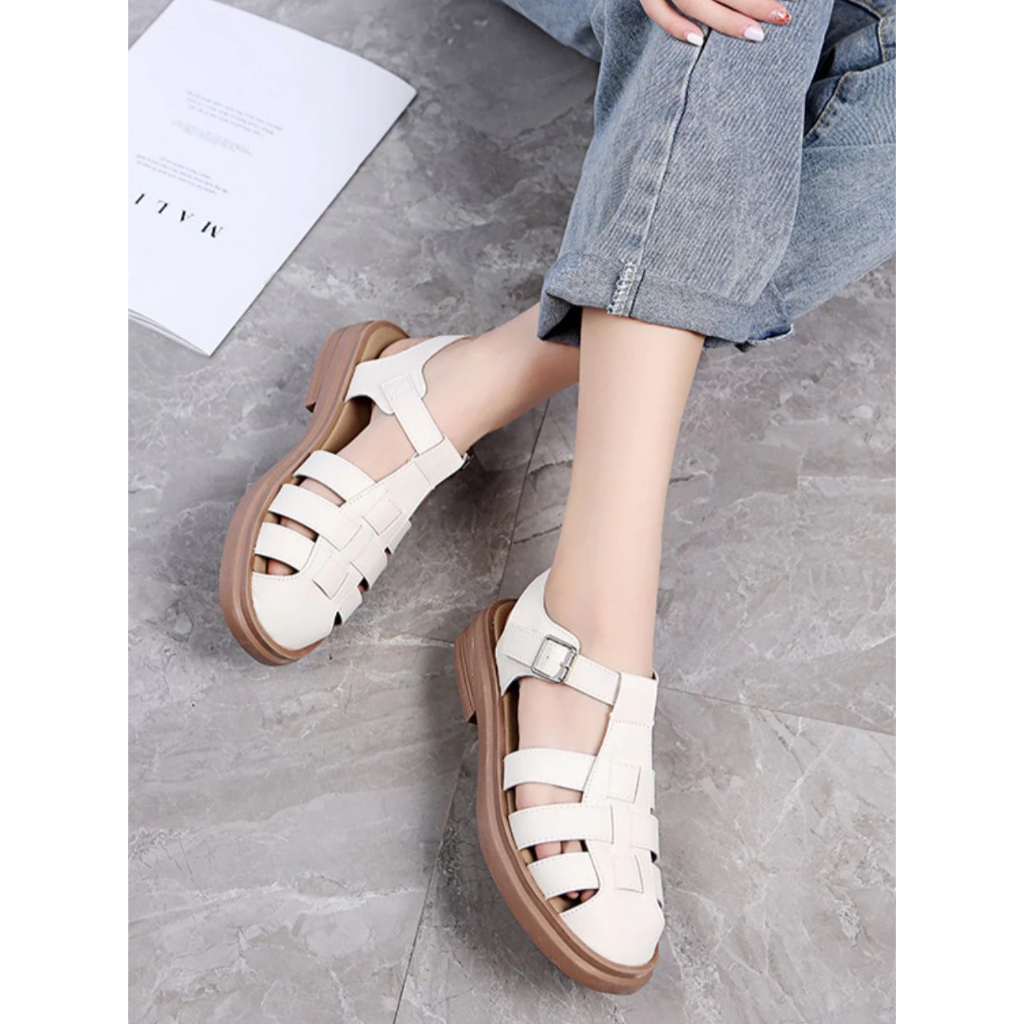 Sandal Sepatu Wanita Sandal Santai Tutup Depan 02