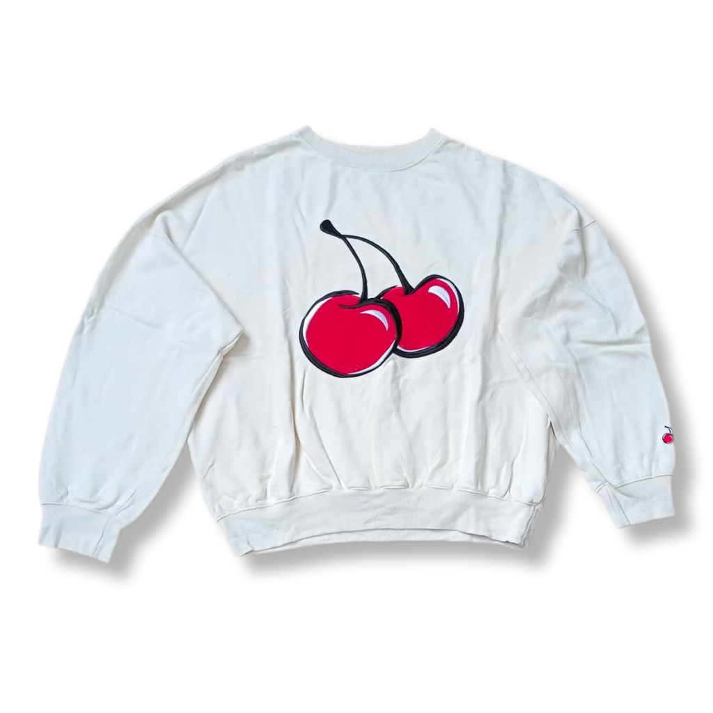 KIRSH CHERRY BIG LOGO WHITE CREWNECK | SWEATER | OUTERWEAR | KDU