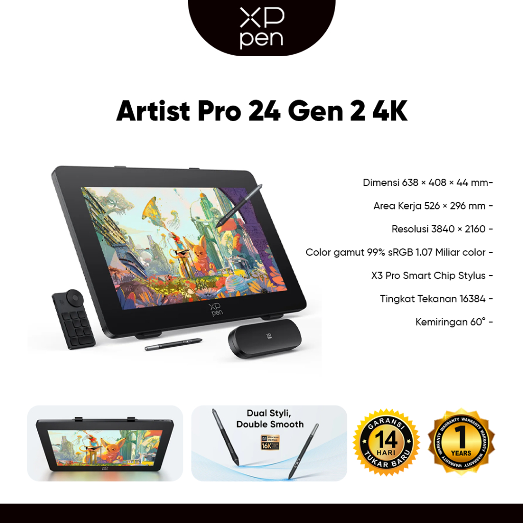 XPPen Artist 24 Pro Gen2 4K Drawing Tablet