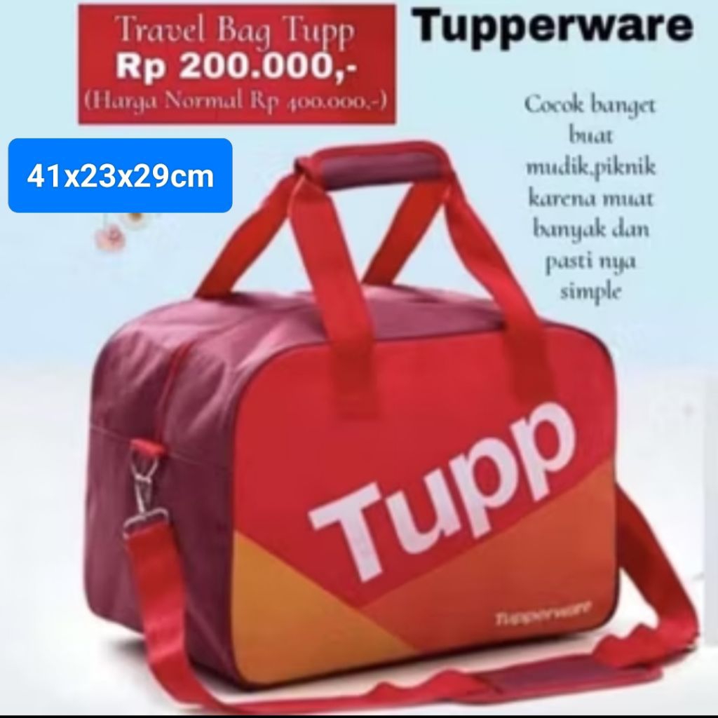 TAS TUPPERWARE KITBAG/TAS TRAVEL/TAS MUDIK/TAS TUPPERWARE/TAS UKURAN BESAR/TAS JINJING