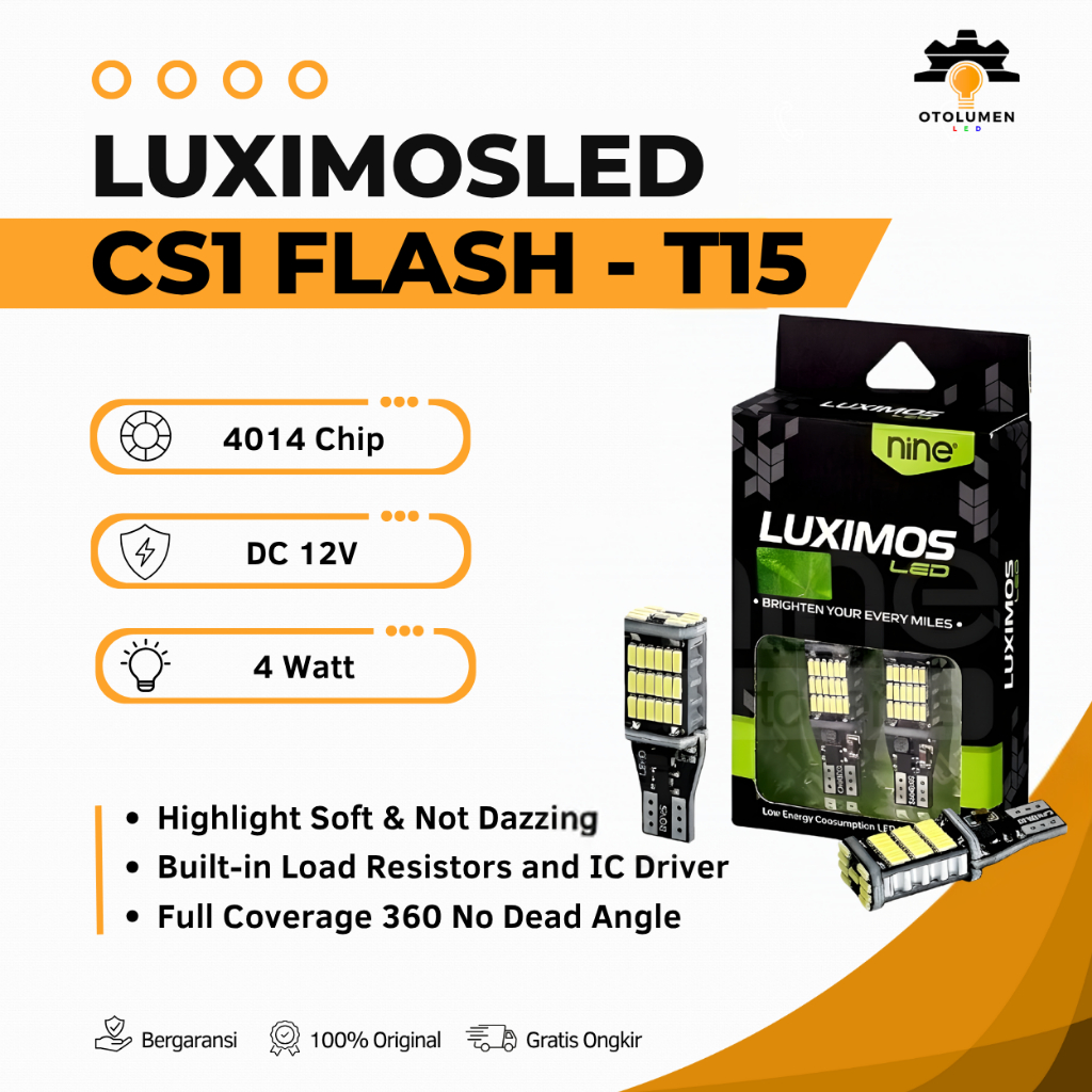 Lampu Sein senja Dajjal T15 Kedip Flash Munudr Kota Seri Motor Mobil Variasi Universal CS1 - LUXIMOS