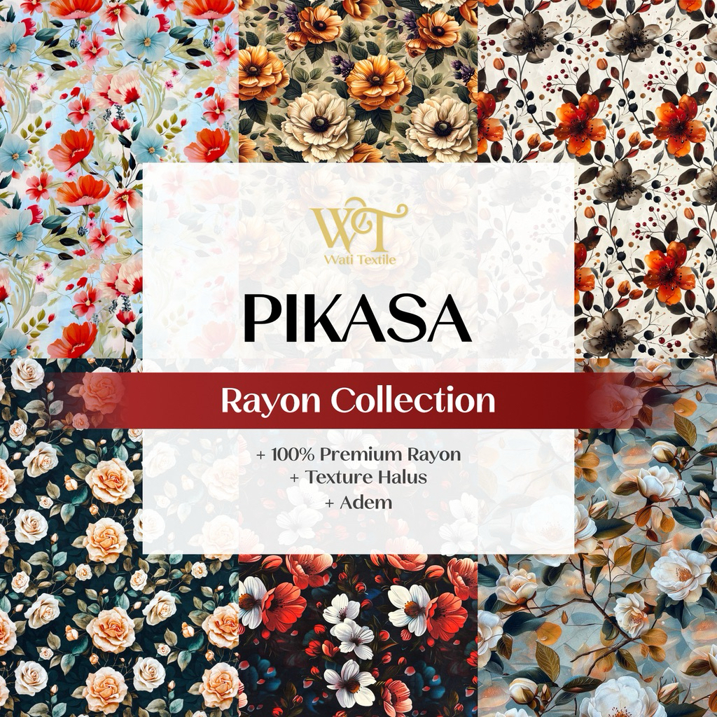 Kain Rayon Motif Bunga Premium By Wati Textile