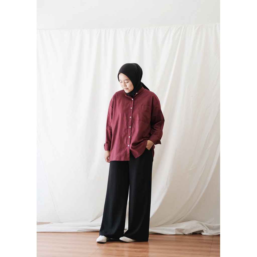 NADBASIC - Alana shirt | Kemeja Wanita Lengan Panjang Linen
