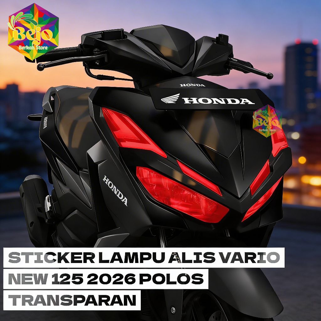 STIKER LAMPU ALIS & DEPAN VARIO 125 2026 CBS - WARNA MERAH TRANSPARAN STIKER LAMPU TRABSPARANT VARIO