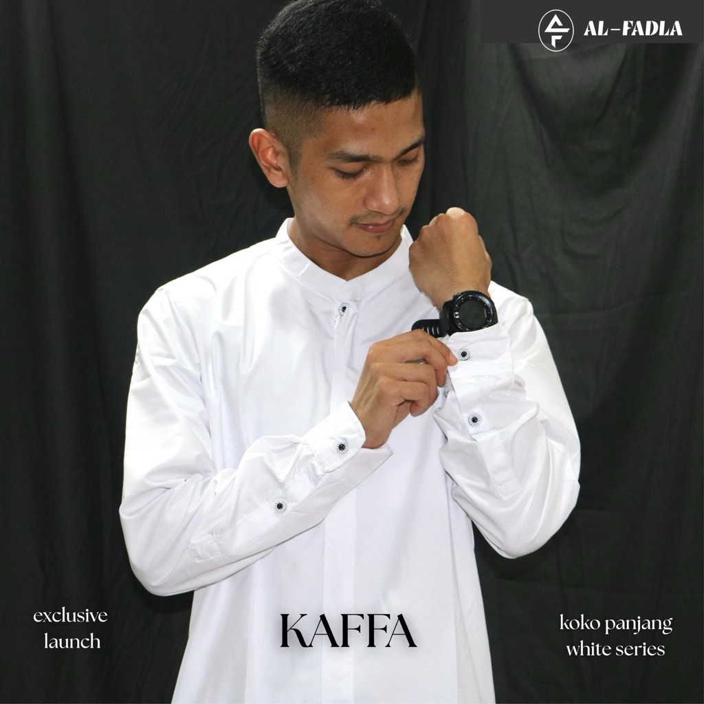 AL FADLA - Kemeja Koko Casual Pria Lengan Panjang Kaffa