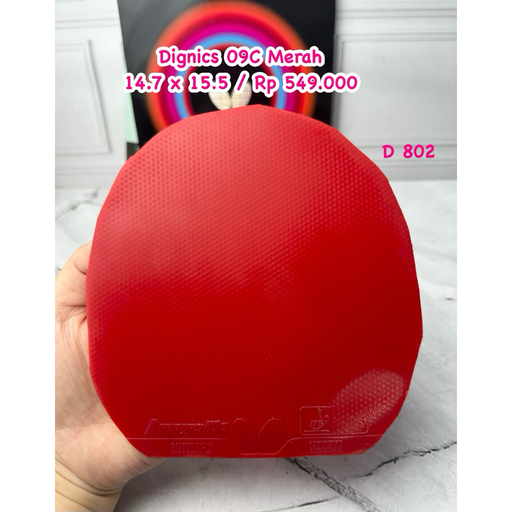 Second karet pingpong tenis meja dignics 09C Merah original market jepang