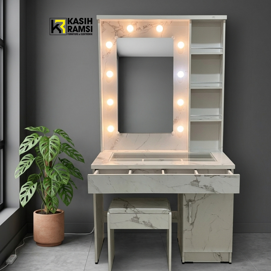 Meja Rias Wakanda Lampu LED