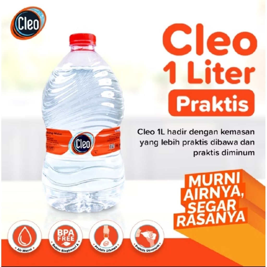 Cleo 1 liter isi 12 botol / dus