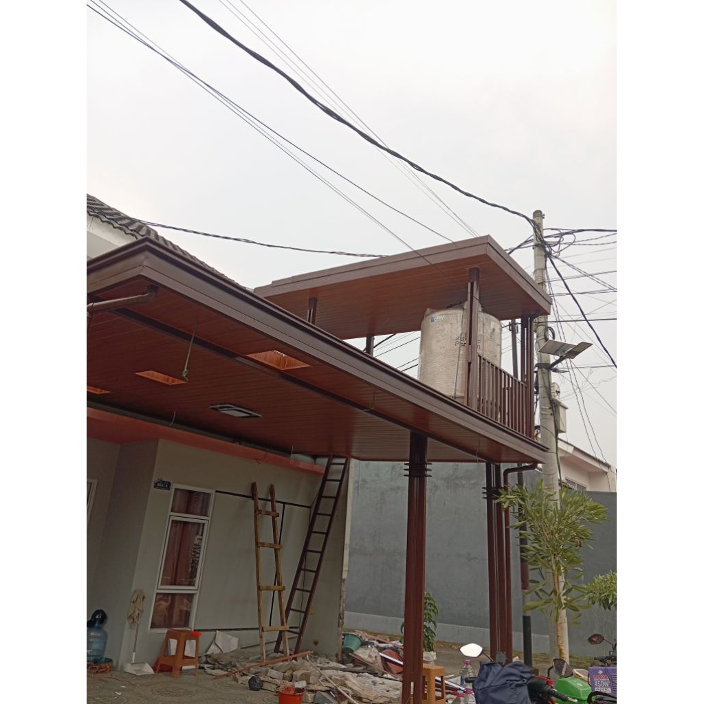 kanopi besi gawangan iwf 150 +plapon pvc
