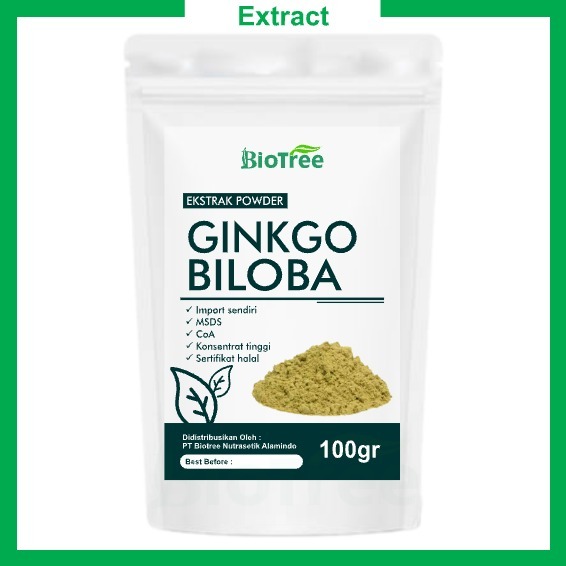 Ginkgo Biloba Extract 24% Flavone Glycosides Curah Bahan Aktif Sirkulasi Darah & Daya Ingat, Pharma 