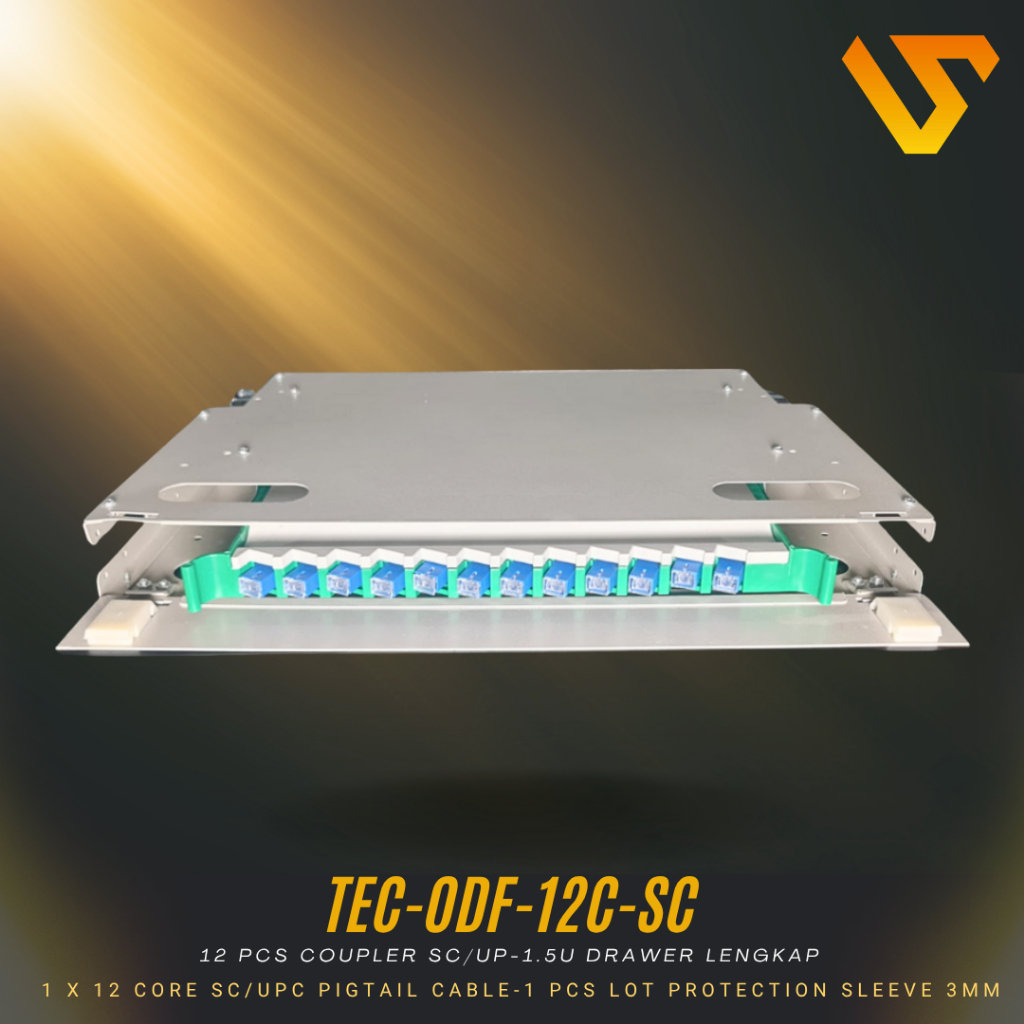 Fiber Optic ODF/OTB 12 Core SC Lengkap Rackmount | ODF 12C SC
