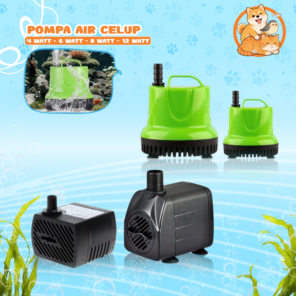 Pompa Aquarium Mini Submersible Water Pump Hemat Energi Aliran Kuat untuk Kolam Ikan