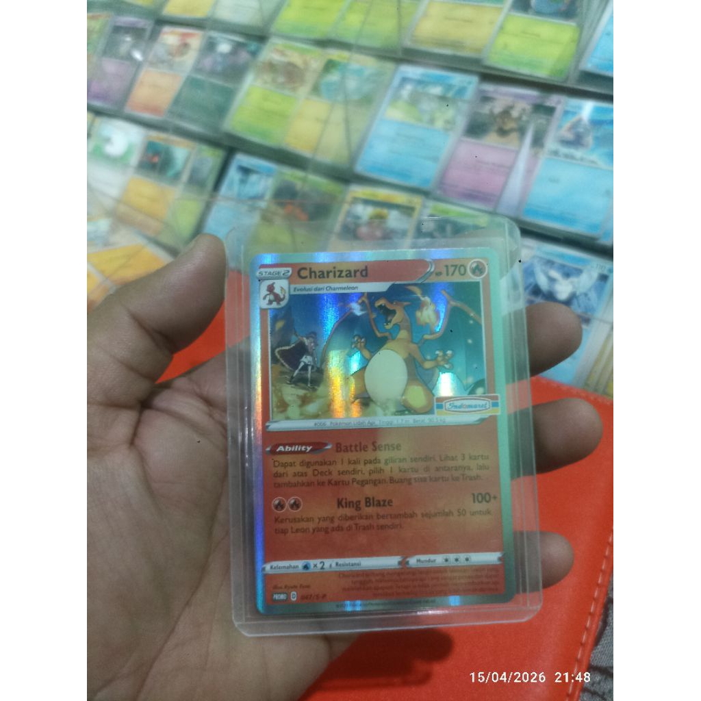 KARTU POKEMON CHARIZARD PROMO INDOMARET 047/S-P ORIGINAL KONDISI MULUS FRESH BREWEK
