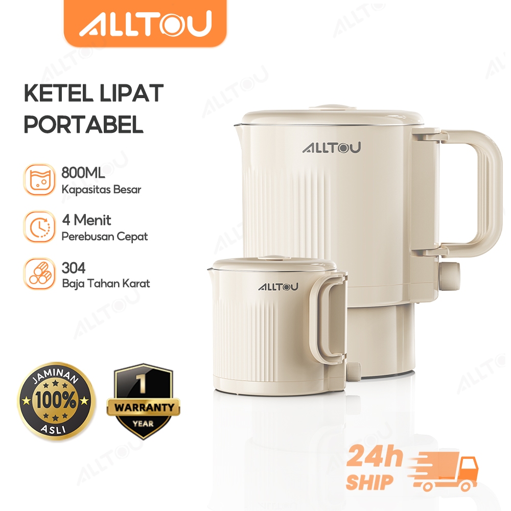 ALLTOU Ketel Listrik Lipat 800ML Gigi Ke-2  Multifungsi Folding Kettle Pemanasan Cepat Dalam 4 Menit