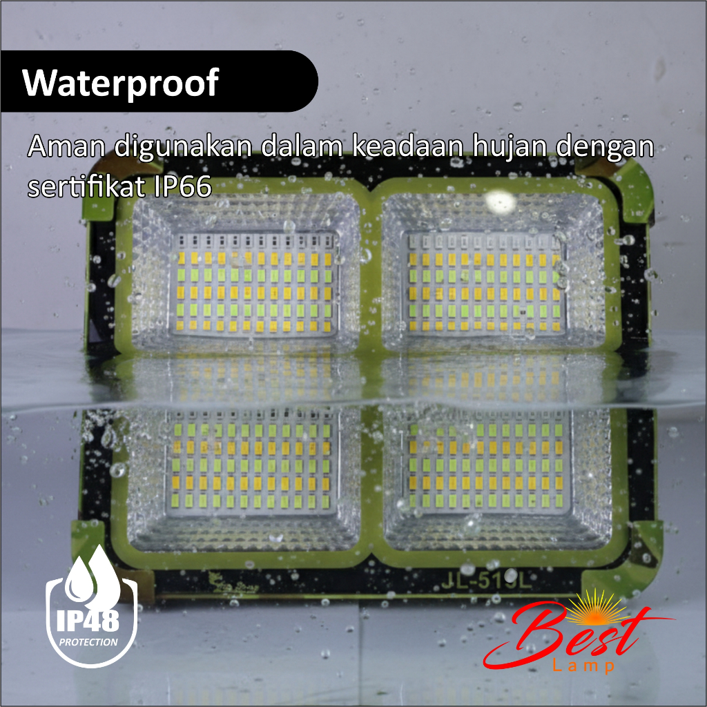 Lampu LED Surya Jinlong JL 515L 200Watt  12000 mAh Cahaya Super Terang , Lampu Penerangan tanpa List