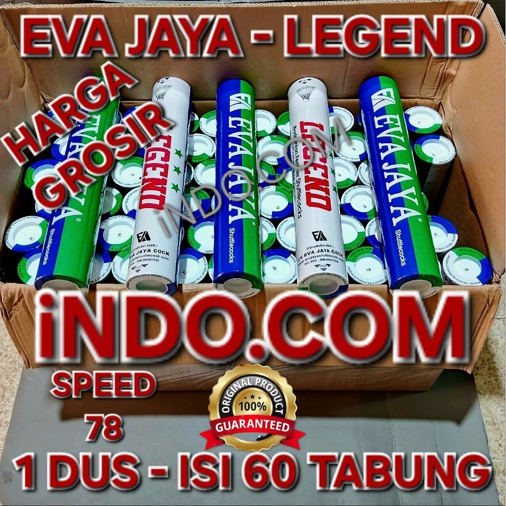 HARGA GROSIR BOLA BULUTANGKIS EVA JAYA LEGEND ISI 60TABUNG 100% ORIGINAL