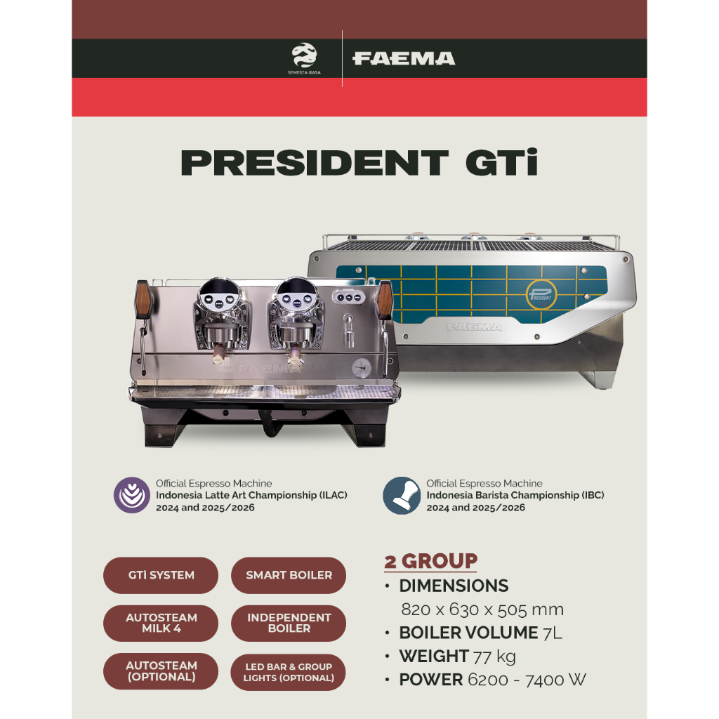 FAEMA PRESIDENT GTi | Mesin Kopi - Mesin Espresso