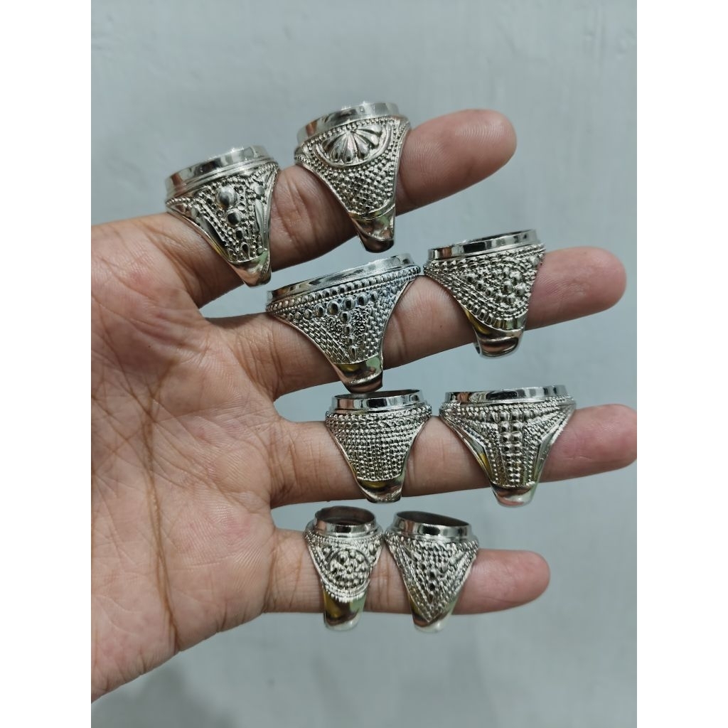 Ring Cincin Emban Alpaka Motif Ukir