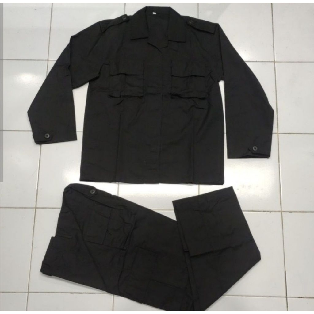 Seragam PDL hitam tactical pembagian terbaru/PDL hitam 2024  halus terbaru tactical/PDL hitam halus