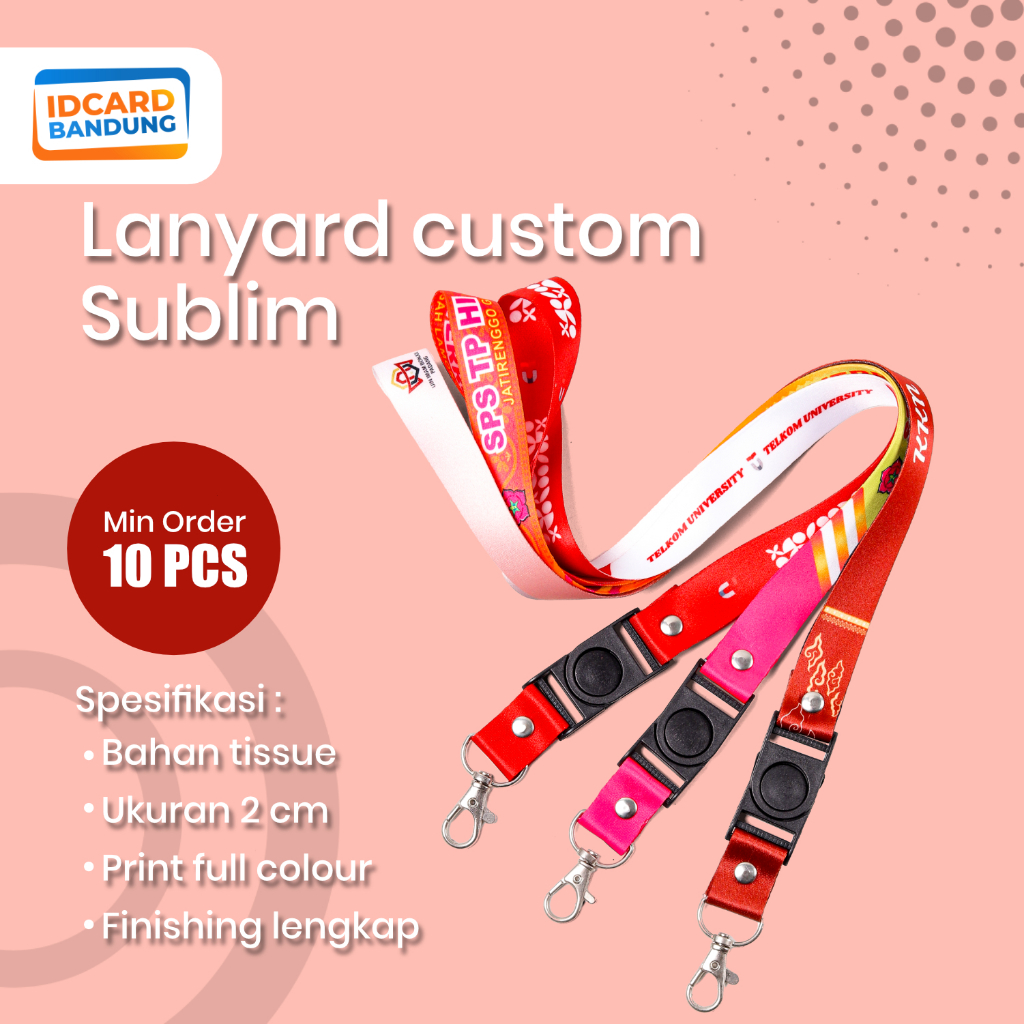 Custom Tali Gantungan Kartu Name Tag Premium Free Desain