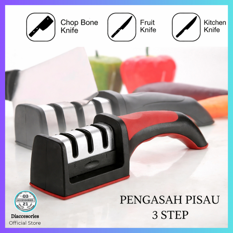 ALAT PENGASAH PISAU DAN GUNTING 3 STEP / ASAHAN PISAU / PENGASAH PISAU / ASAHAN GUNTING