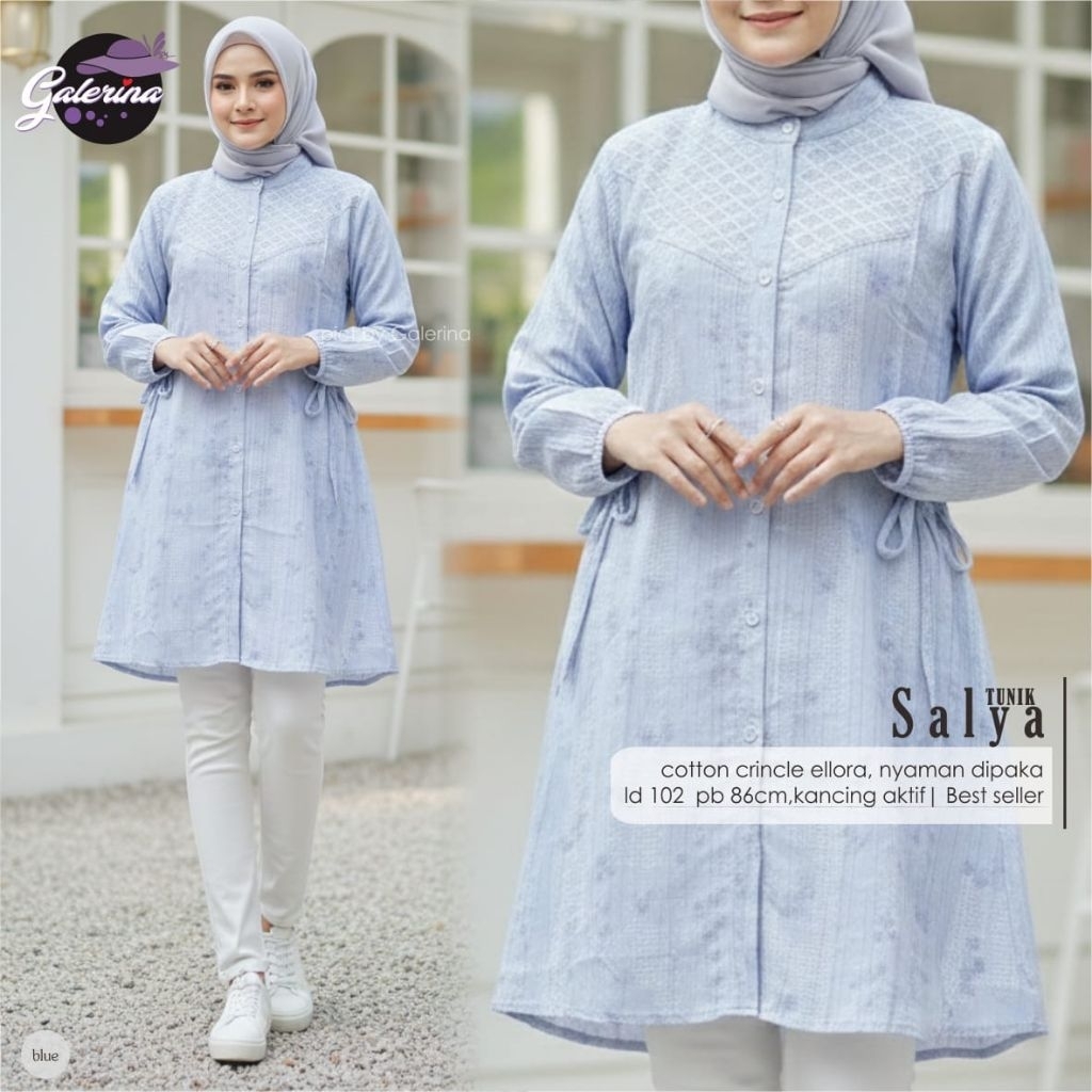 Tunik Motif Cantik wanita dewasa Baju Atasan Long Tunic Salya Tunik