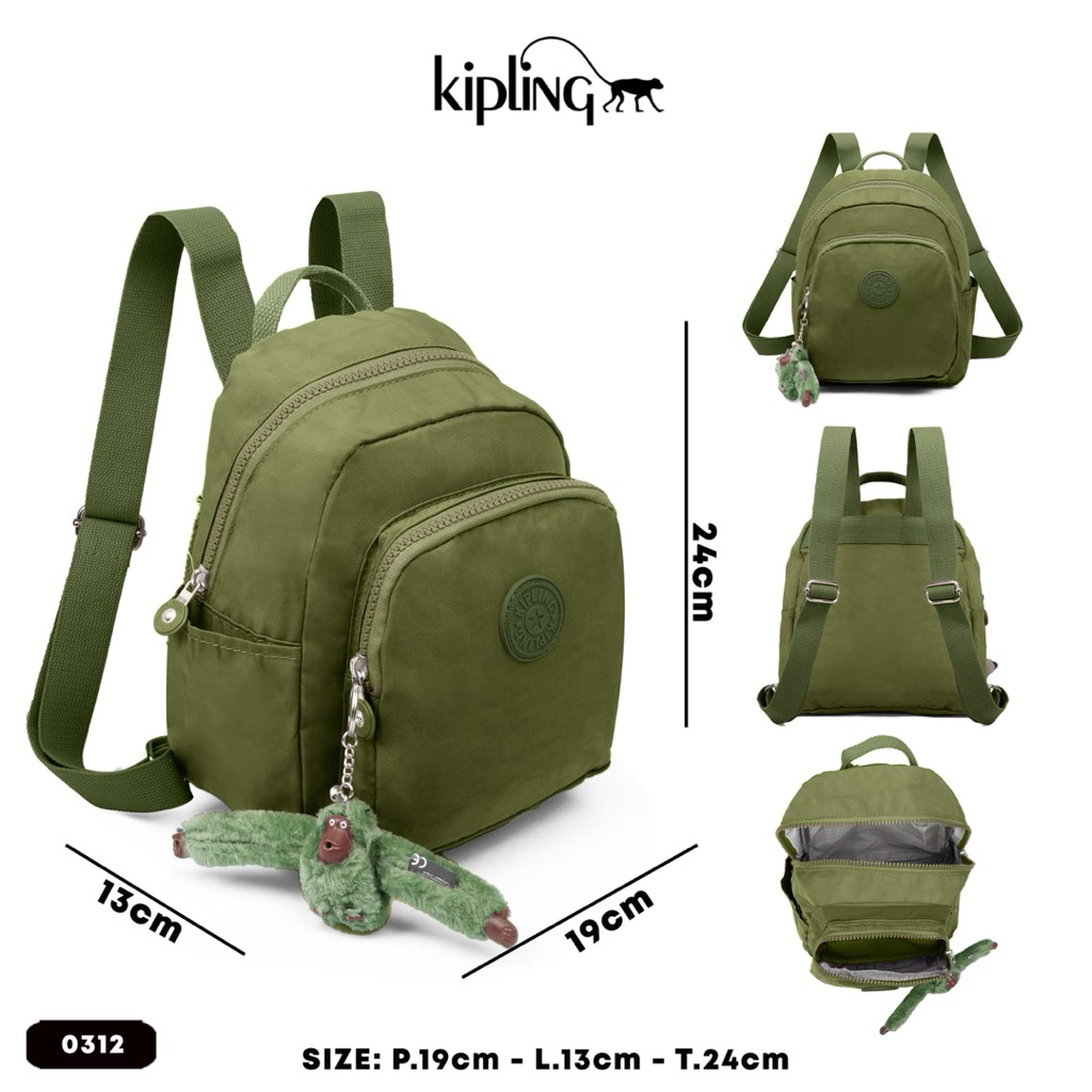Damora-Tas Ransel Mini Wanita Kipling Style – Backpack Kecil Lucu, Ringan & Multifungsi – Tas Jalan,