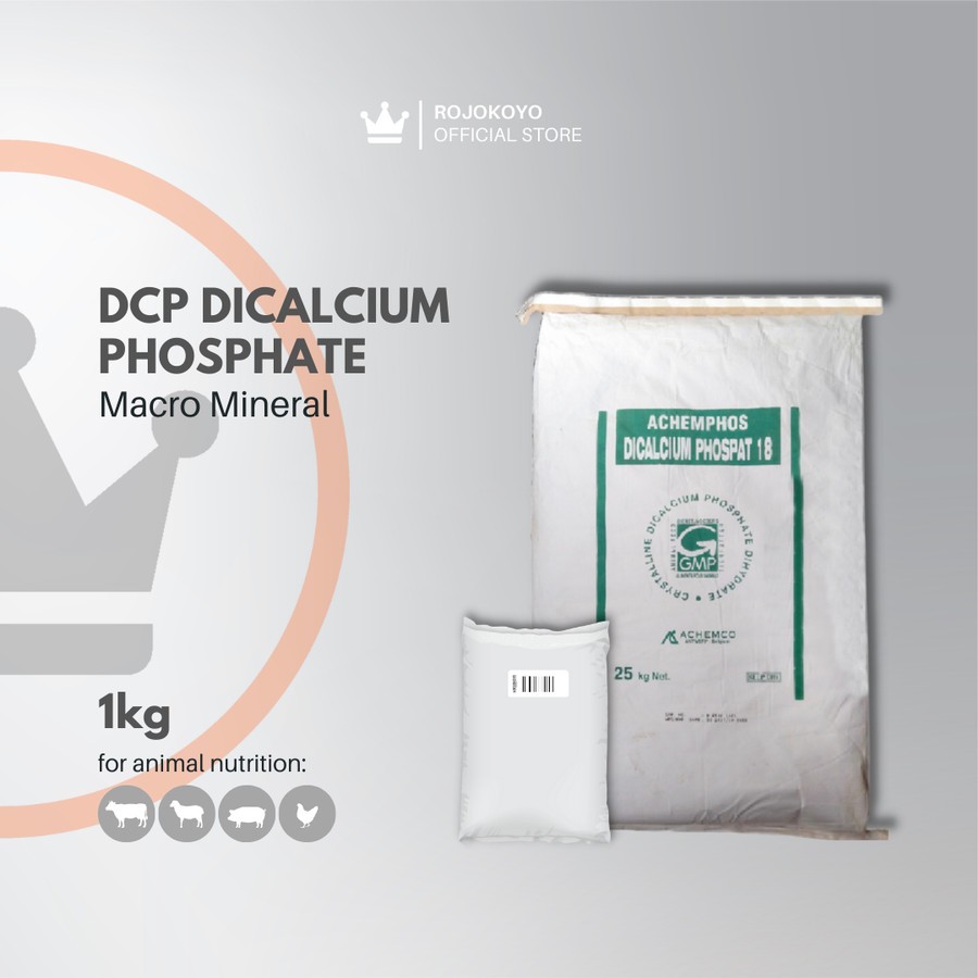 DCP Dicalcium Phospate 1Kg Mineral Makro Kalsium Fosfat Hewan Ternak